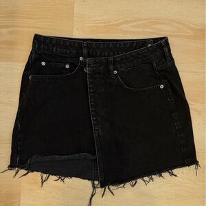 Ksubi Black Frayed Hem Jean Shorts